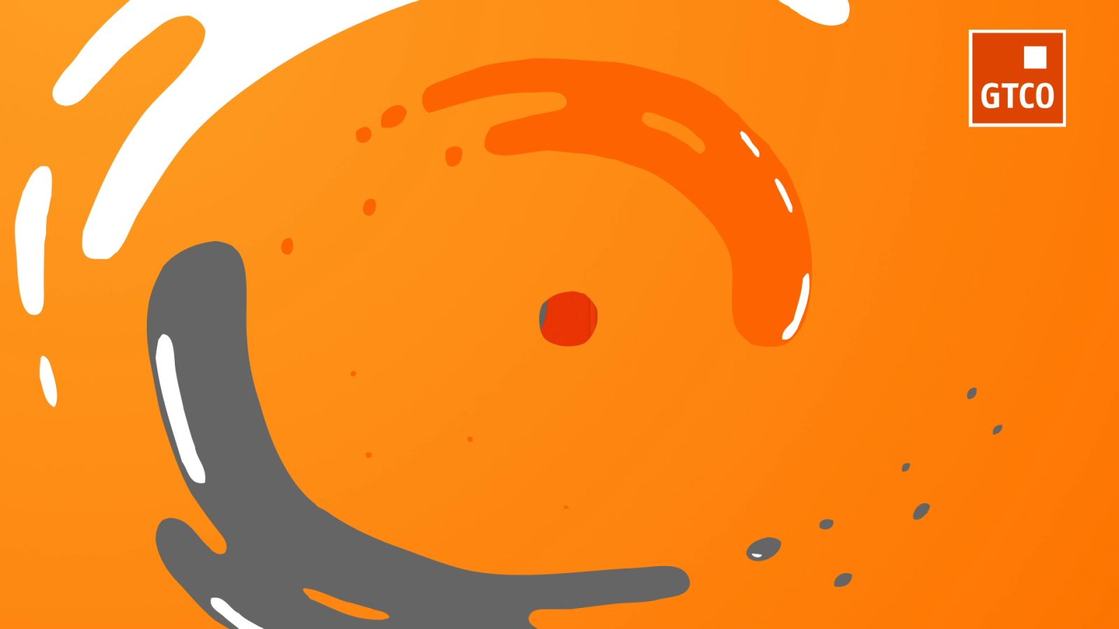 Abstract orange, white and grey graphic transition