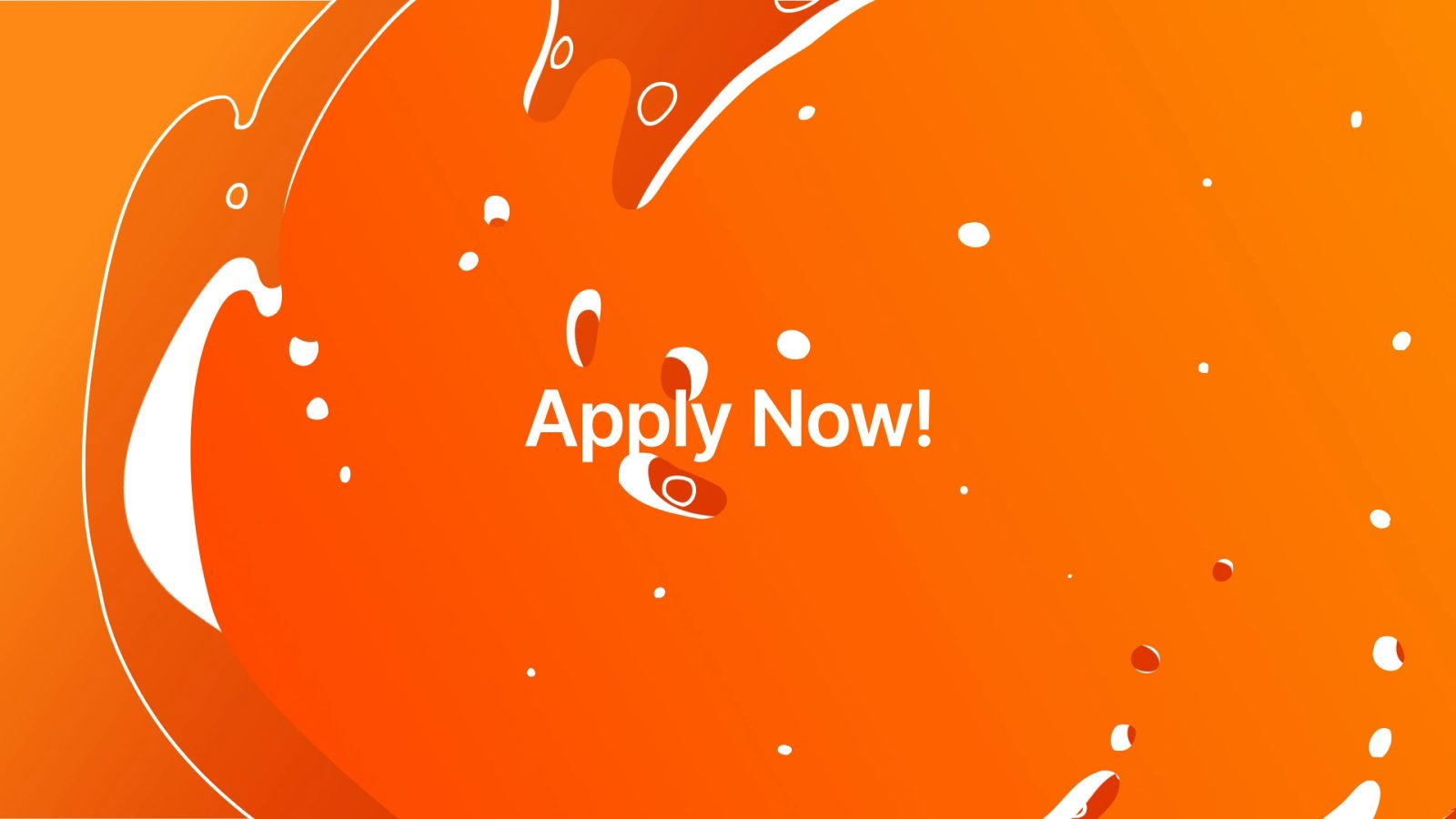 Apply now frame over flowing orange graphics